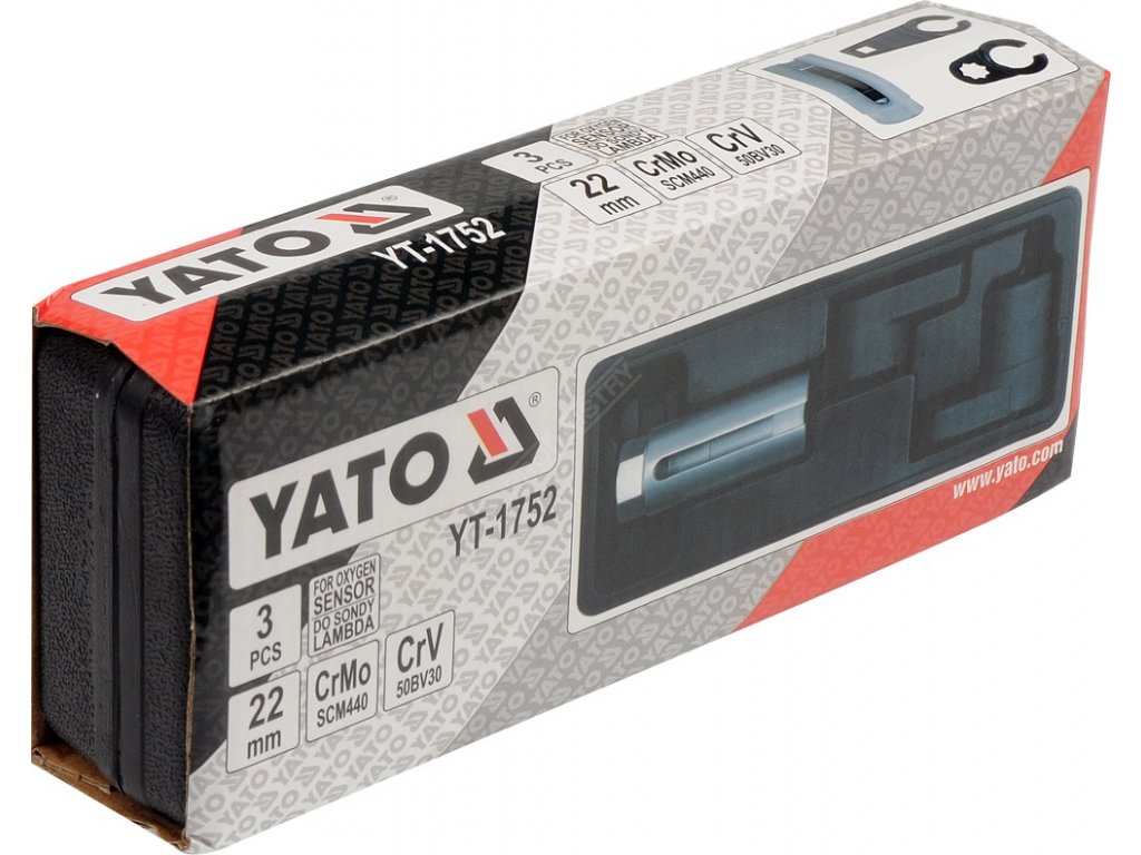 Sada klíčů nástrčných na lambda sondy 3 ks Yato YT-1752