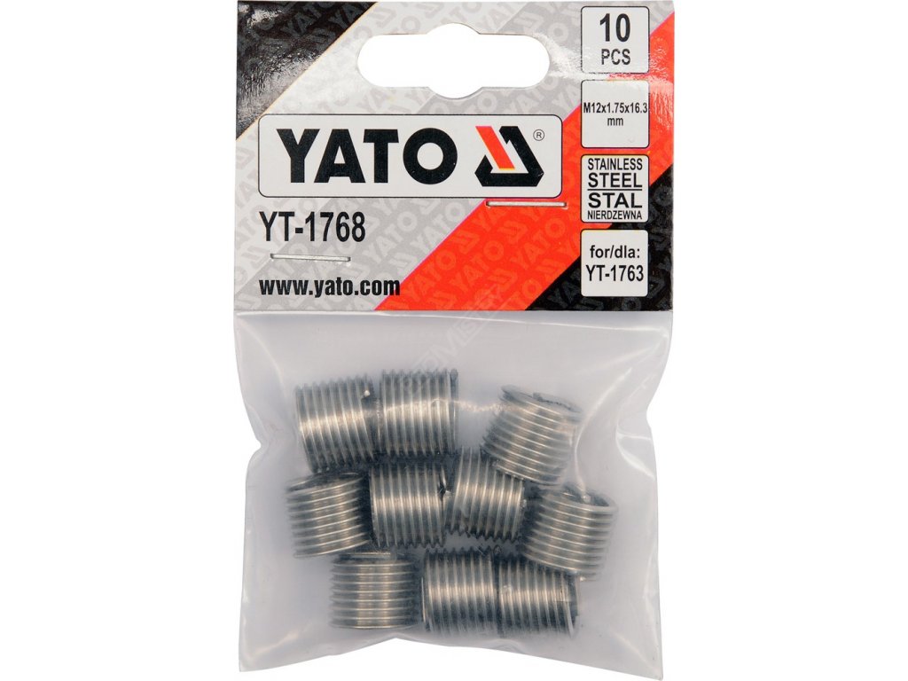Spirálová vložka na opravu závitů M12 10 ks Yato YT-1768