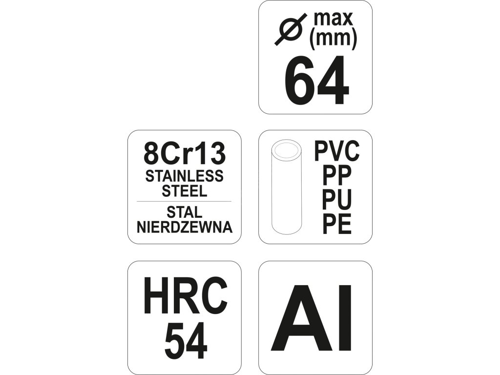 Řezač trubek 64 mm PVC Yato YT-2229