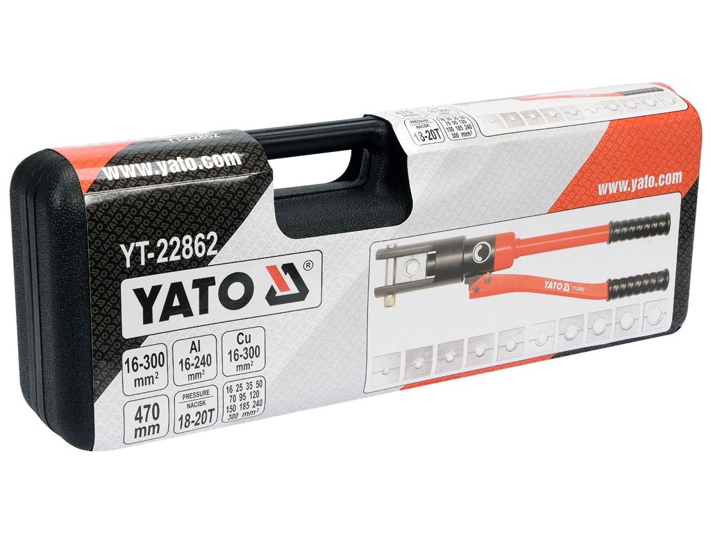Kleště lisovací na koncovky kabelů Al 16-240mm2, Cu 16-300mm2 ,470mm Yato YT-22862 + Dárek, servis bez starostí v hodnotě 300Kč