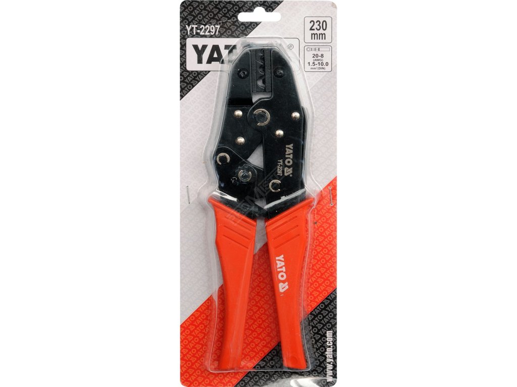 Kleště konektorové 230mm, 22-8(AWG), 1,5-10,00mm2 Yato YT-2297