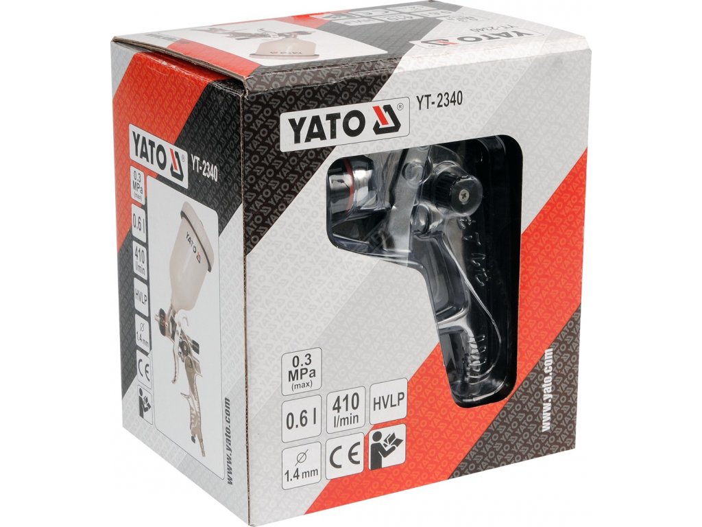 Pistole na lakování s nádrží 0,6l 1.4mm Yato YT-2340 + Dárek, servis bez starostí v hodnotě 300Kč