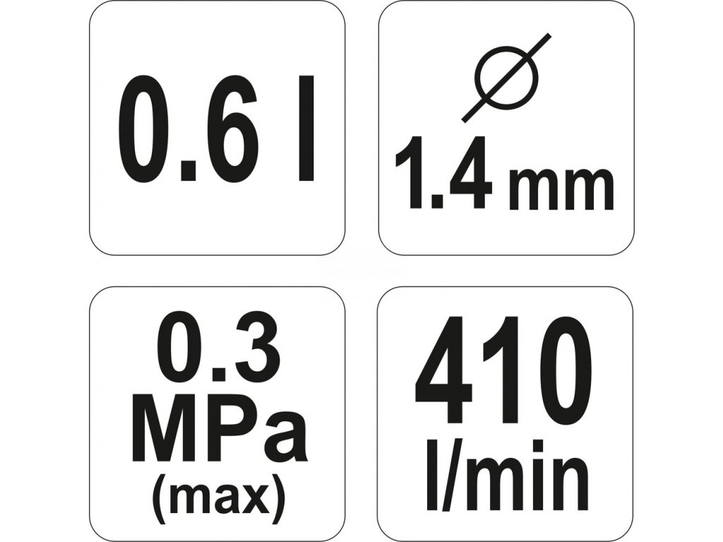Pistole na lakování s nádrží 0,6l 1.4mm Yato YT-2340 + Dárek, servis bez starostí v hodnotě 300Kč