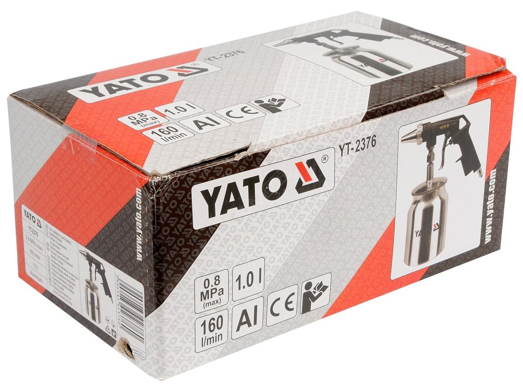 Pískovací pistole se zásobníkem 1.0L 160l/min Yato YT-2376