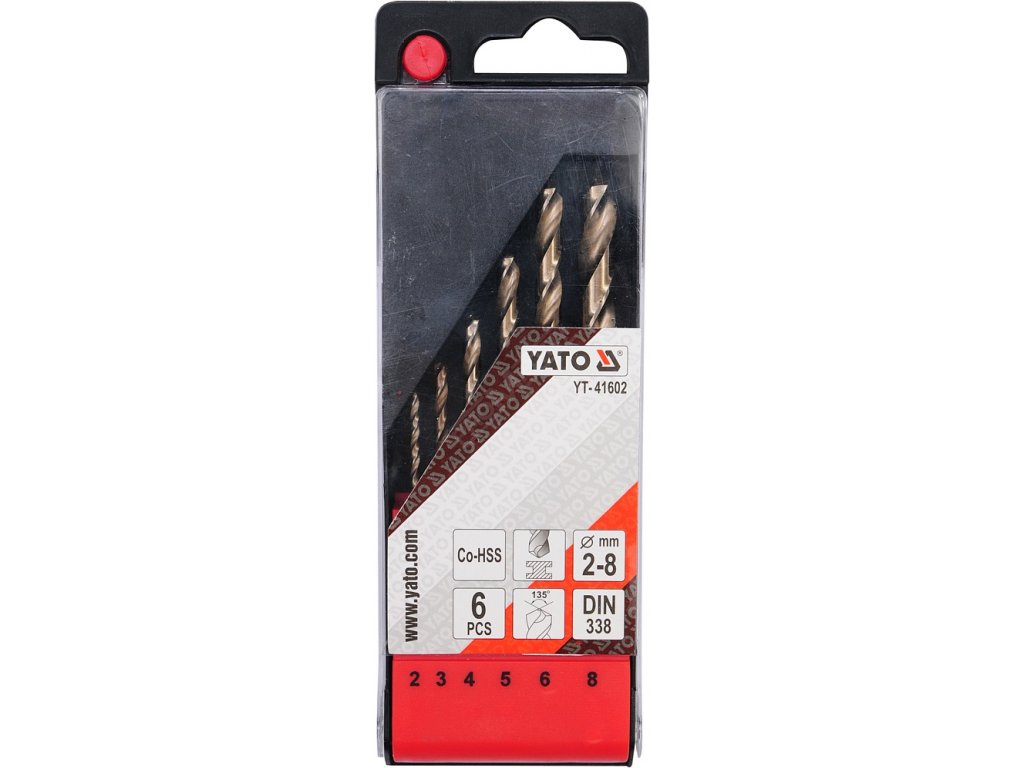 Sada vrtáků na kov 6ks HSS-COBALT 2-8mm Yato YT-41602