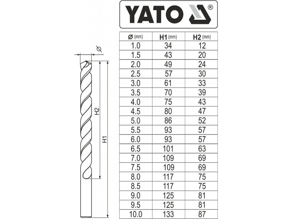 Sada vrtáků na kov 19ks HSS-COBALT 1-10mm Yato YT-41604 + Dárek, servis bez starostí v hodnotě 300Kč