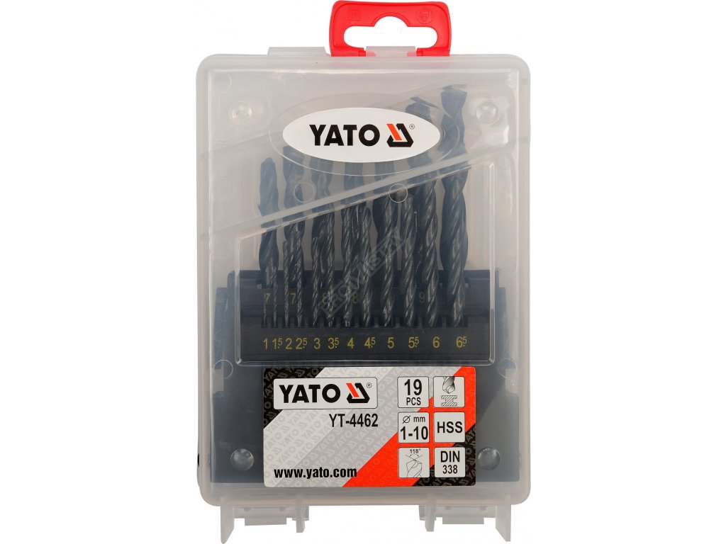 Sada vrtáků na kov 19 ks v rozsahu 1-10 mm Yato YT-4462