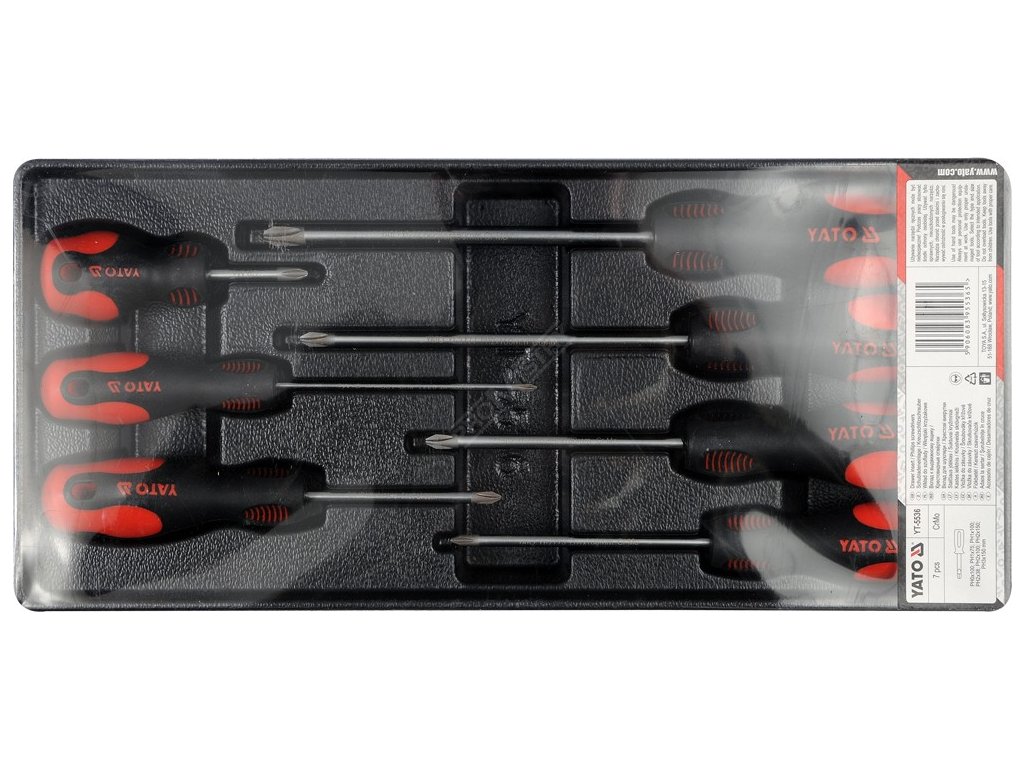 Vložka do zásuvky - šroubováky křížové 7ks Yato YT-5536