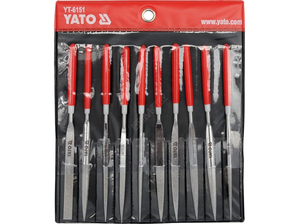 Sada pilníků jehlových diamantových 4 x 160 mm 10 ks 50 mm Yato YT-6151