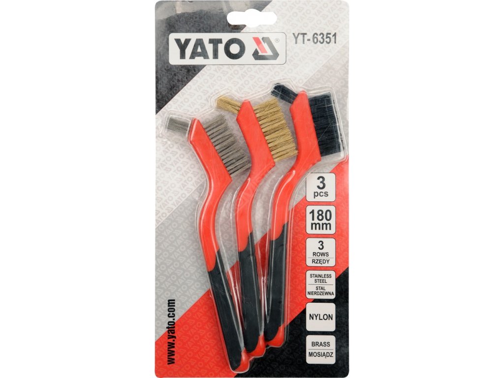 Sada kartáčů drátěných 180 mm Yato YT-6351