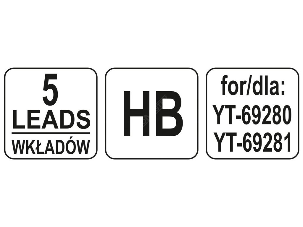 Náplň náhradní k tužce YT-69280-1 HB, 5ks Yato YT-69285