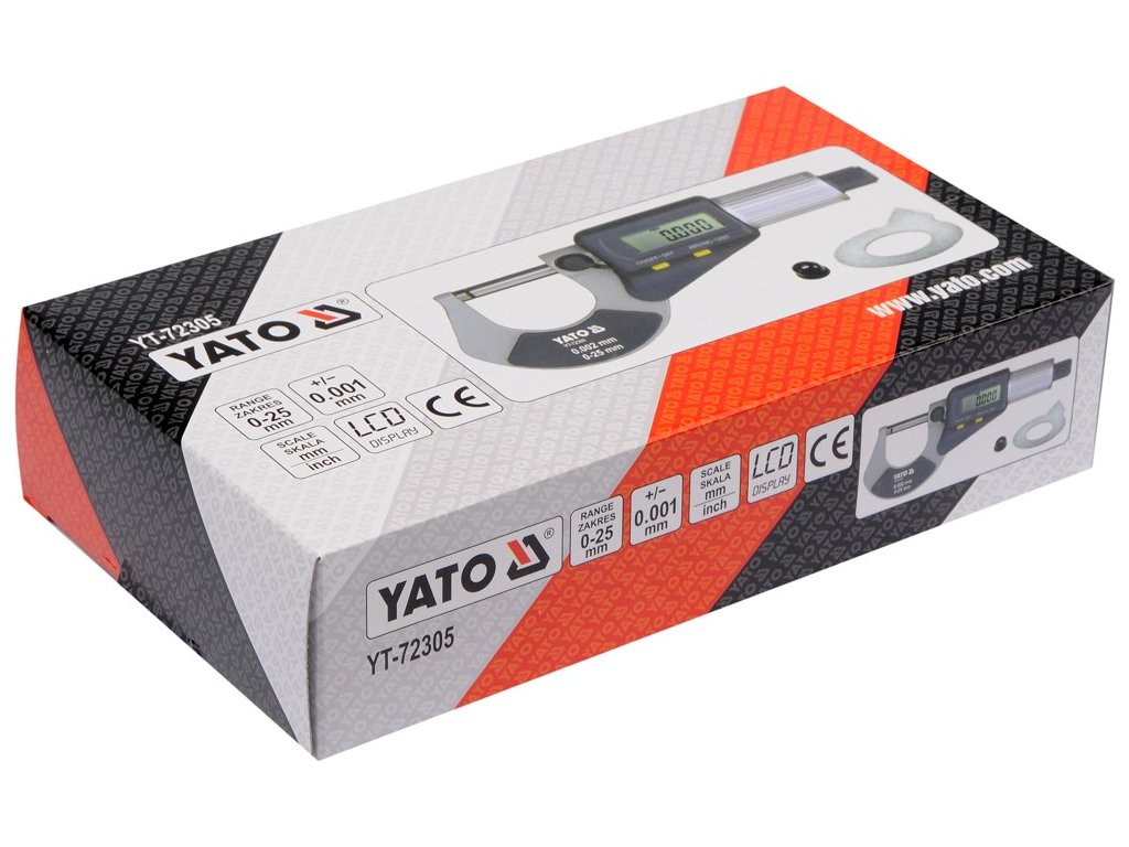 Mikrometr digitální 0-25mm Yato YT-72305 + Dárek, servis bez starostí v hodnotě 300Kč