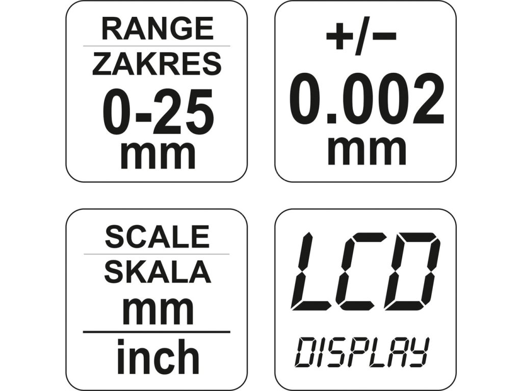 Mikrometr digitální 0-25mm Yato YT-72305 + Dárek, servis bez starostí v hodnotě 300Kč