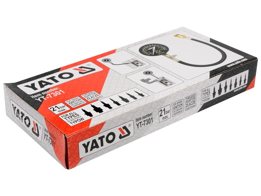 Měřící přístroj kompresního tlaku (hadička) Yato YT-7301