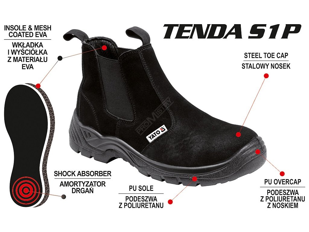 Boty pracovní kotníkové TENDA vel. 39 Yato YT-80852