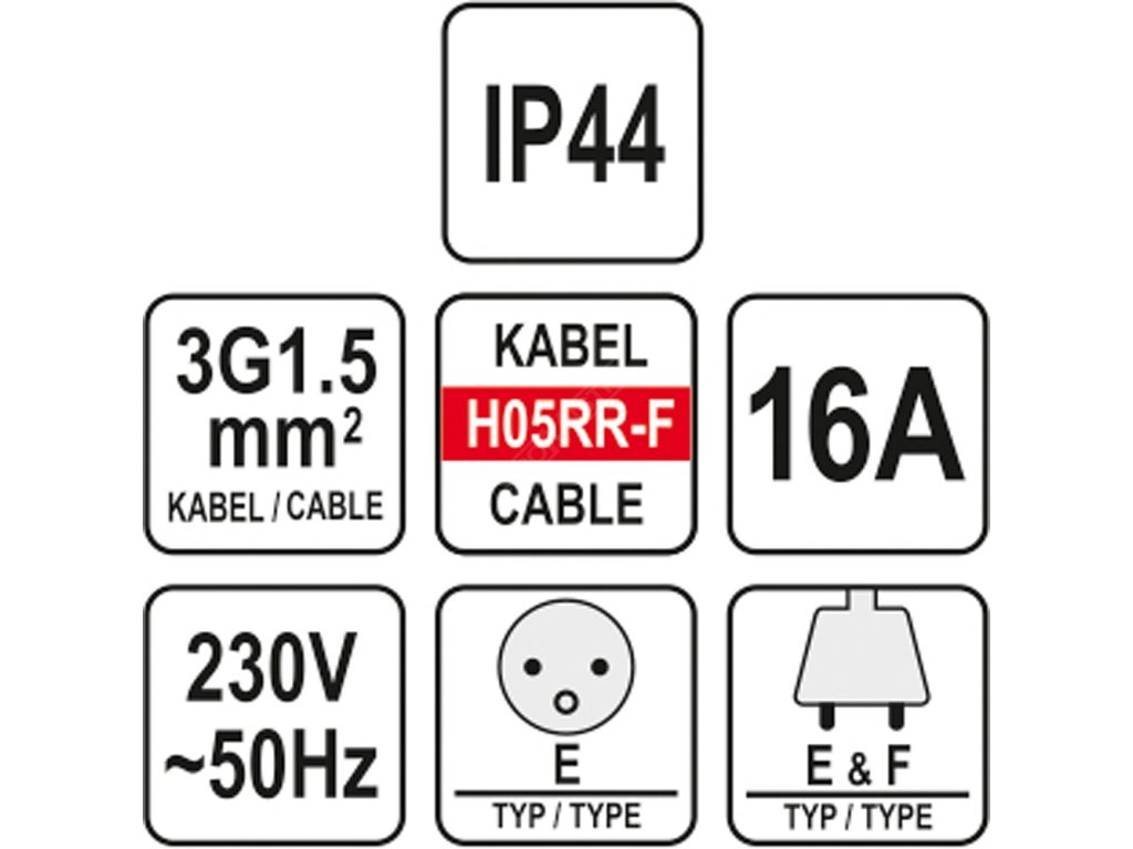 Prodlužovák elektrický-s gumovou izolací 16A,IP44 40 m Yato YT-81024 + Dárek, servis bez starostí v hodnotě 300Kč