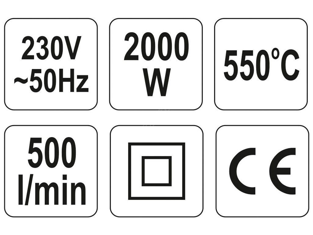 Pistole opalovací 2000 W s příslušenstvím Yato YT-82291 + Dárek, servis bez starostí v hodnotě 300Kč