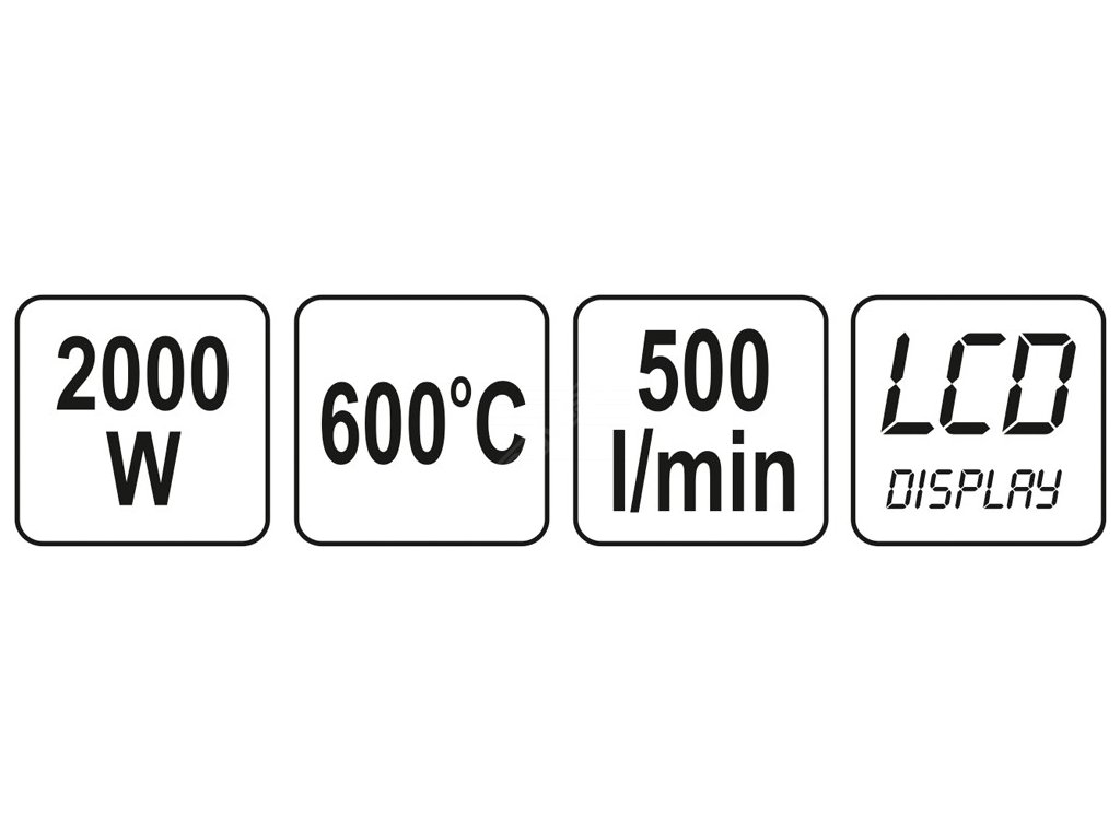 Pistole opalovací 2000 W s příslušenstvím Yato YT-82293 + Dárek, servis bez starostí v hodnotě 300Kč