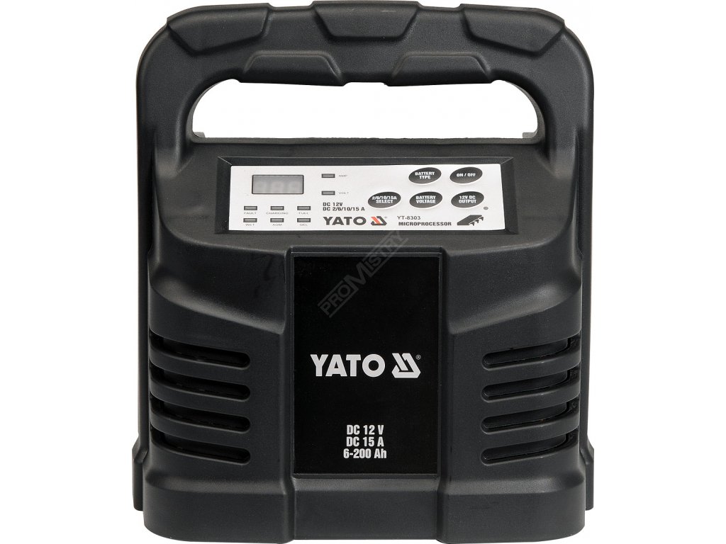 Nabíječka 15A 12V gel/procesor Yato YT-8303 + Dárek, servis bez starostí v hodnotě 300Kč