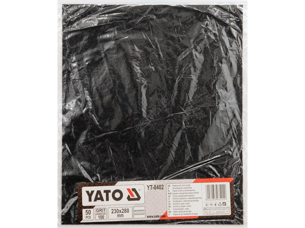 Smirkový papír-vodní c 230*280 gr.100 Yato YT-8402