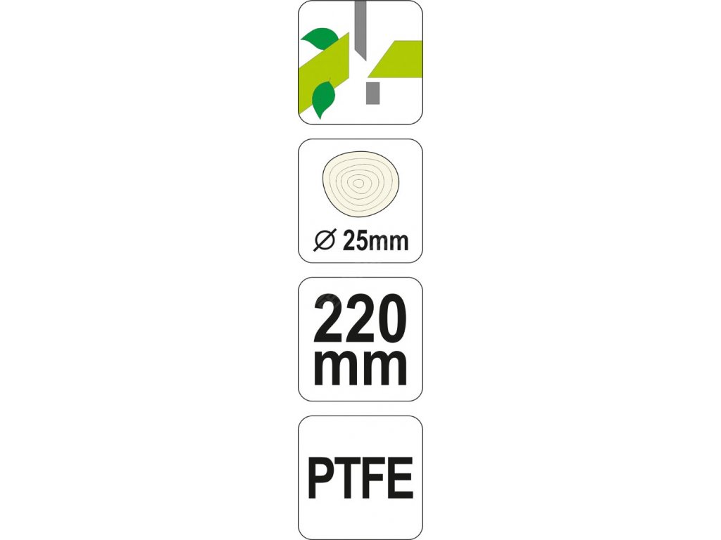 Nůžky zahradnické 220mm (průměr do 25mm) šikmý stříh Yato YT-8801