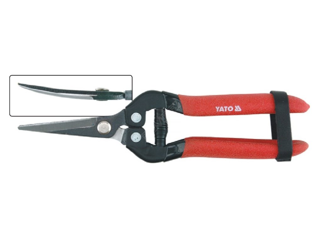 Nůžky prožez. na květiny a ovoce 190mm zahnuté Yato YT-8817