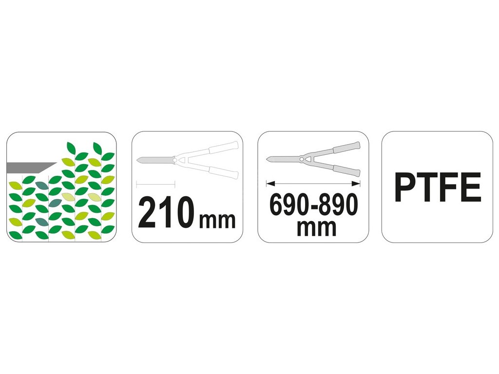 Nůžky na živý plot teleskopické 690-890mm (nože 210mm) Yato YT-8824