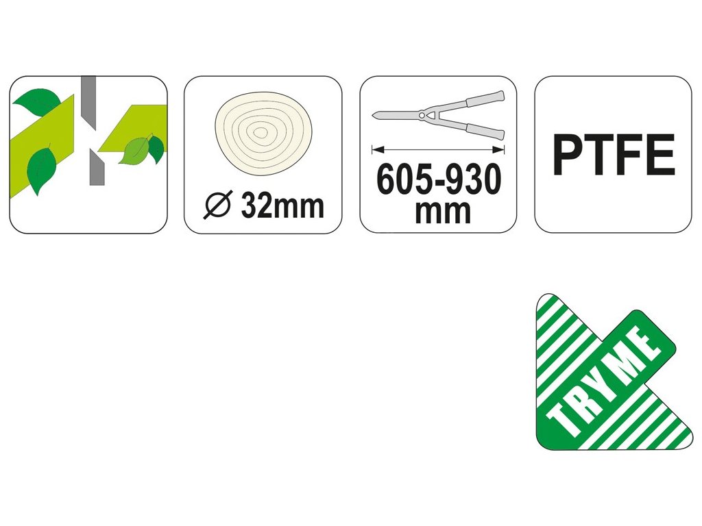 Nůžky na větve teleskop. 650-900mm (průměr 32mm) šikmý stříh Yato YT-8839