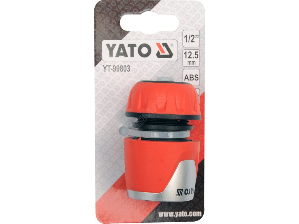 Rychlospojka hadicová 1/2", ABS plast, 12,5mm, STOP ventil Yato YT-99803
