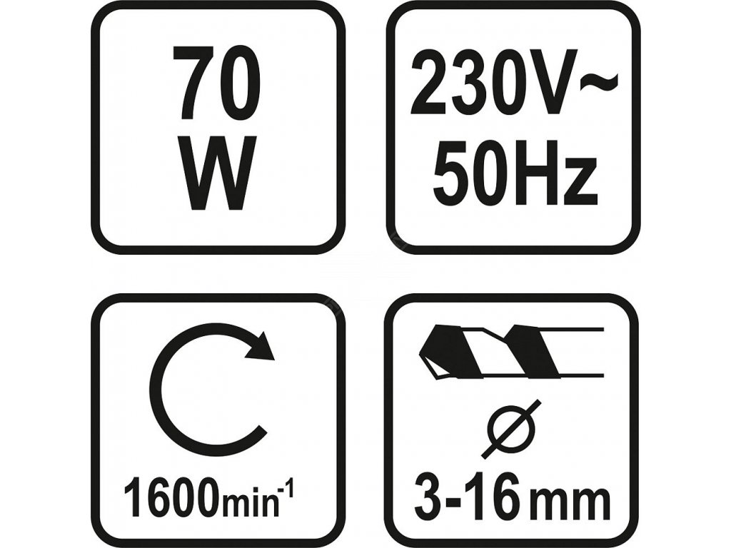 Ostřič vrtáků 3-16 mm 230V 70W (1600 ot./min) Vorel TO-73470 + Dárek, servis bez starostí v hodnotě 300Kč