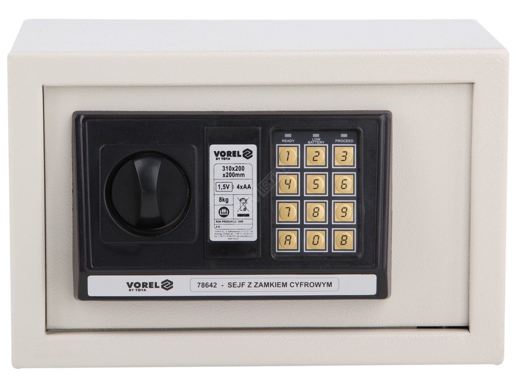 Trezor 31 x 20 x 20 cm digitální zámek Vorel TO-78642 + Dárek, servis bez starostí v hodnotě 300Kč