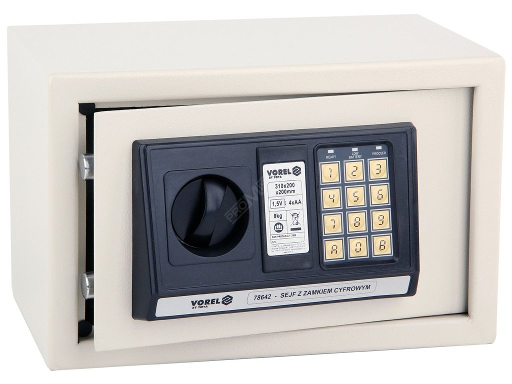 Trezor 31 x 20 x 20 cm digitální zámek Vorel TO-78642 + Dárek, servis bez starostí v hodnotě 300Kč