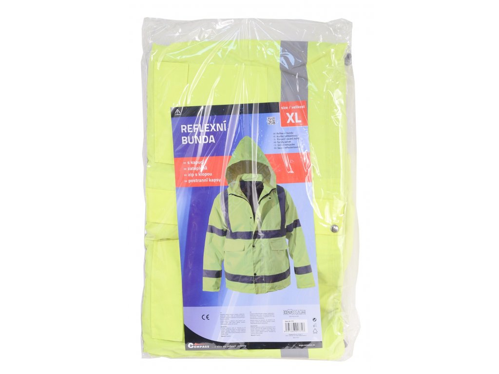 Bunda s kapucí reflexní SAFETY XL Compass 01771 + Dárek, servis bez starostí v hodnotě 300Kč
