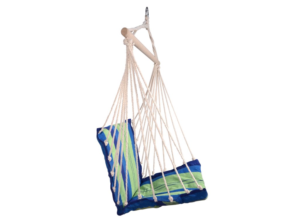 Houpací síť k sezení 95x50cm modro-zelená Cattara 13560