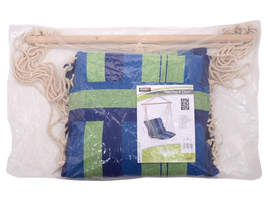 Houpací síť k sezení 95x50cm modro-zelená Cattara 13560
