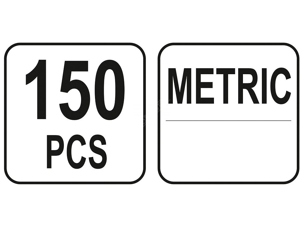 Matice křídlové, lisované sada 150 ks Yato YT-06776