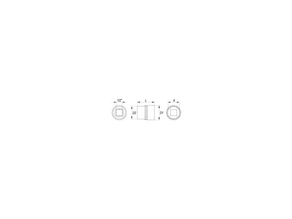Nástavec 1/2" 13 mm dvanáctihranný Yato YT-1275