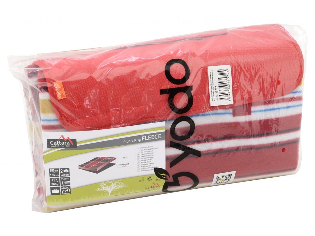 Pikniková deka FLEECE 150x135cm červená Cattara 13572