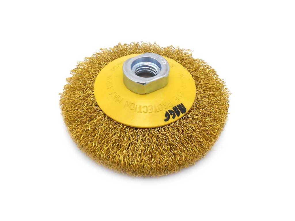 Kartáč miskový 100, vlnitý drát B 0,30, závit M14x2 MAGG 040009