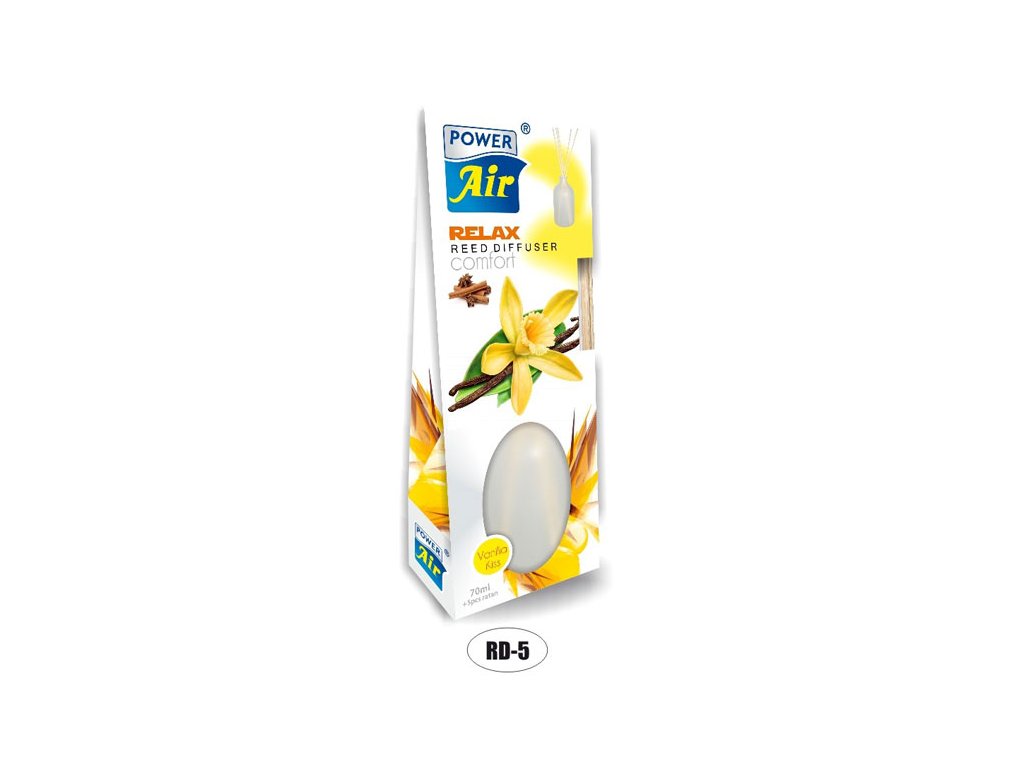 Osvěžovač Relax Reed Diffuser Vanilla Kiss + 15 ml POWER AIR RRD-5
