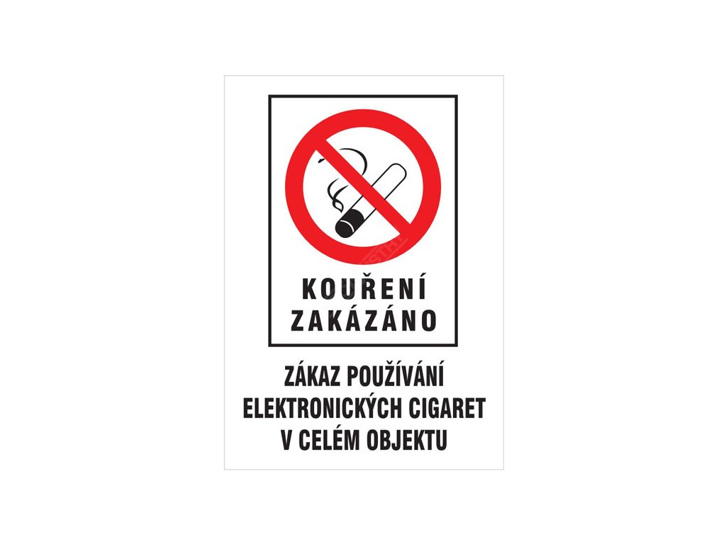 Kouření zakázáno - Zákaz používání el. cigaret - plastová