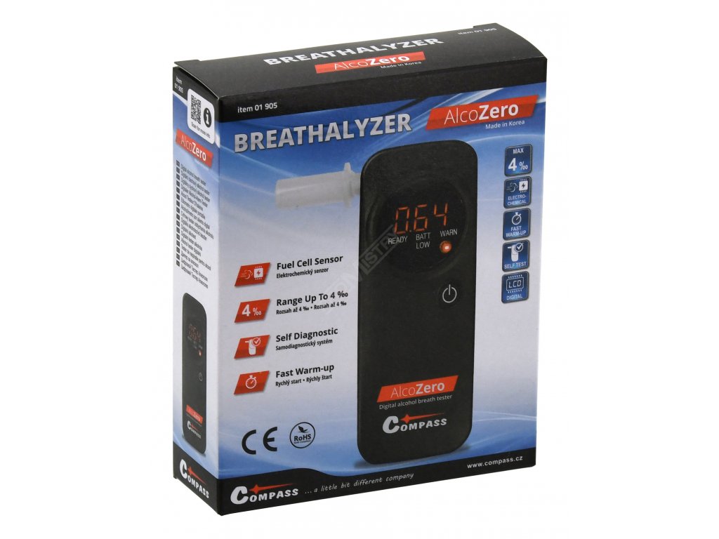 Alkohol tester AlcoZero - elektrochemický senzor Compass 01905 + Dárek, servis bez starostí v hodnotě 300Kč