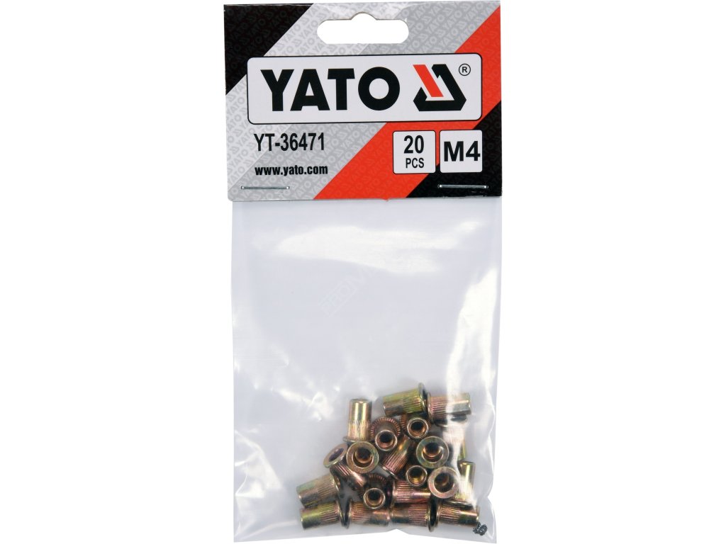 Nýtovací matice ocelová M4, 20ks Yato YT-36471