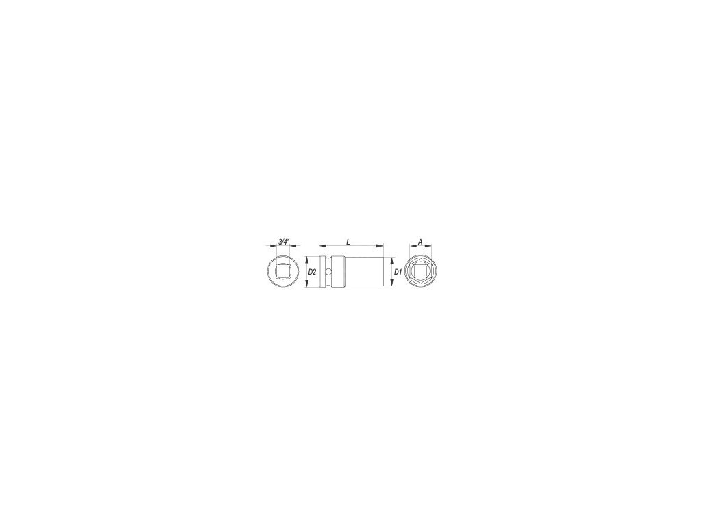 Nástavec 3/4" rázový šestihranný hluboký 24 mm CrMo Yato YT-1124