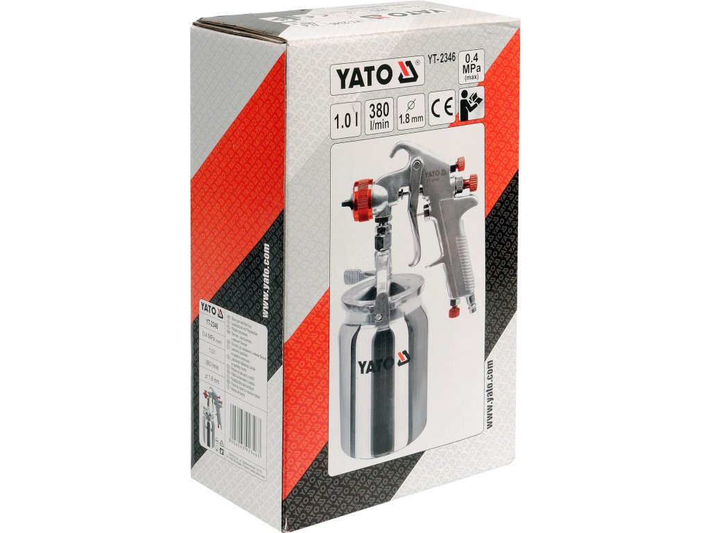 Pistole na lakování s nádrží 1,0l 1.8mm Yato YT-2346 + Dárek, servis bez starostí v hodnotě 300Kč