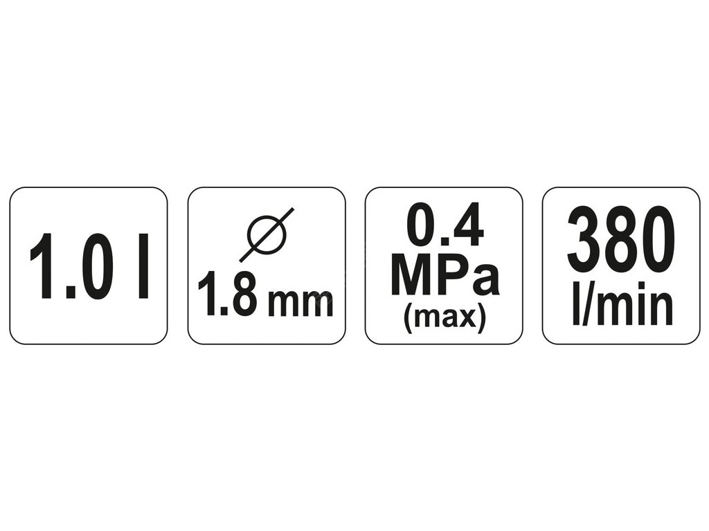Pistole na lakování s nádrží 1,0l 1.8mm Yato YT-2346 + Dárek, servis bez starostí v hodnotě 300Kč
