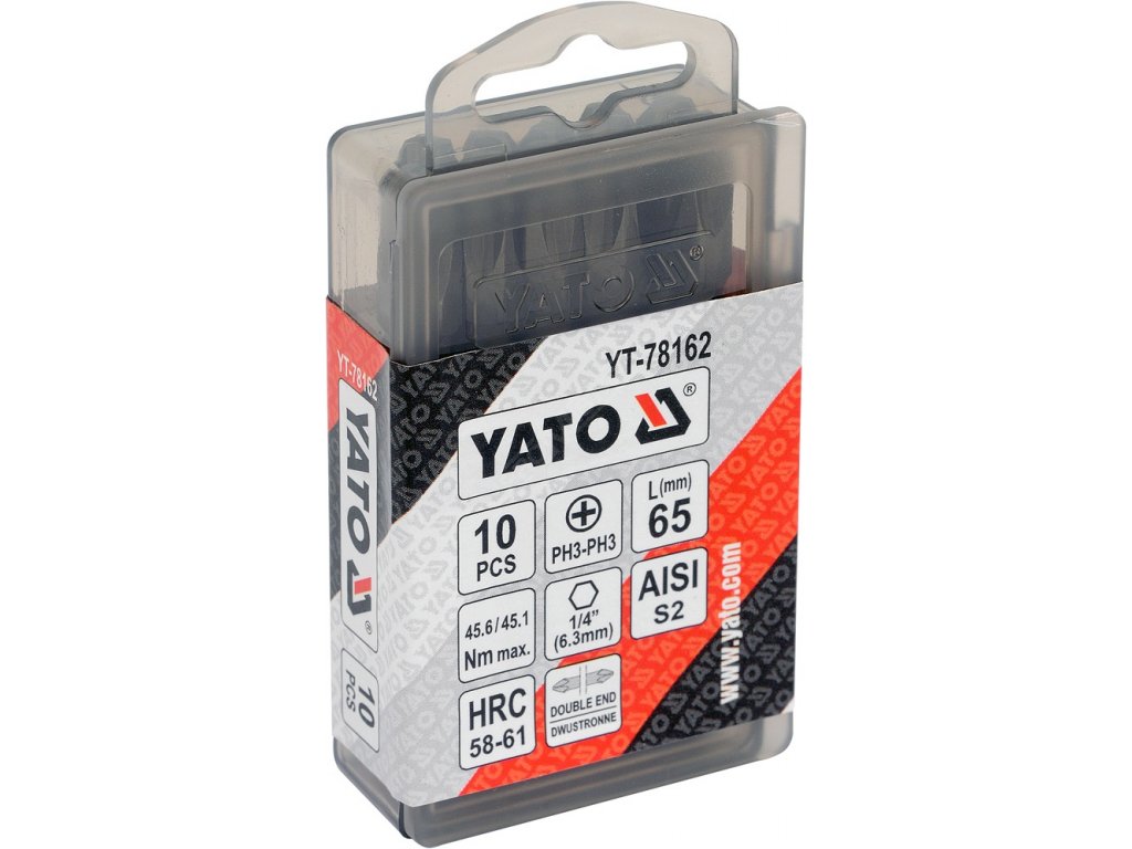 Bit oboustranný 1/4" PH3 - PH3 x 65 mm 10 ks S2 Yato YT-78162