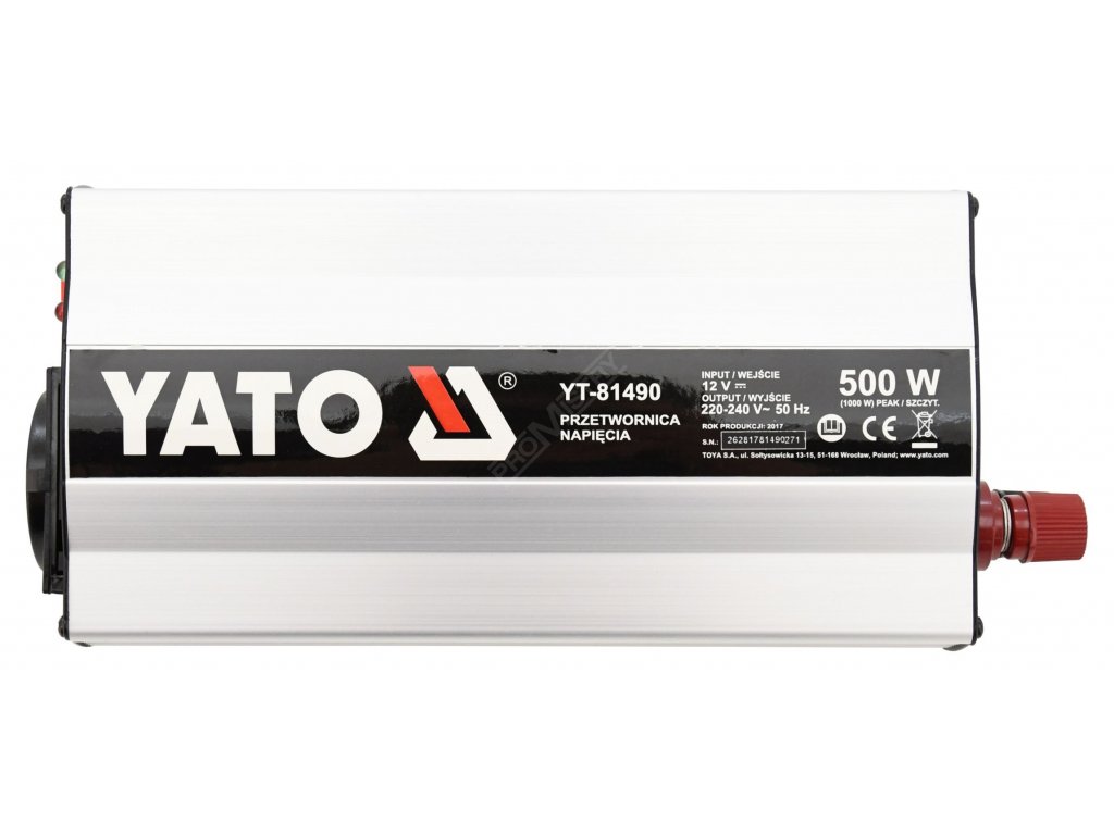 Měnič napětí 12/230V 500W Yato YT-81490 + Dárek, servis bez starostí v hodnotě 300Kč