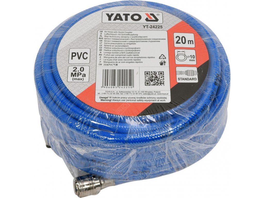 Hadice vzduchová PVC 10mm, 20m Yato YT-24225 + Dárek, servis bez starostí v hodnotě 300Kč