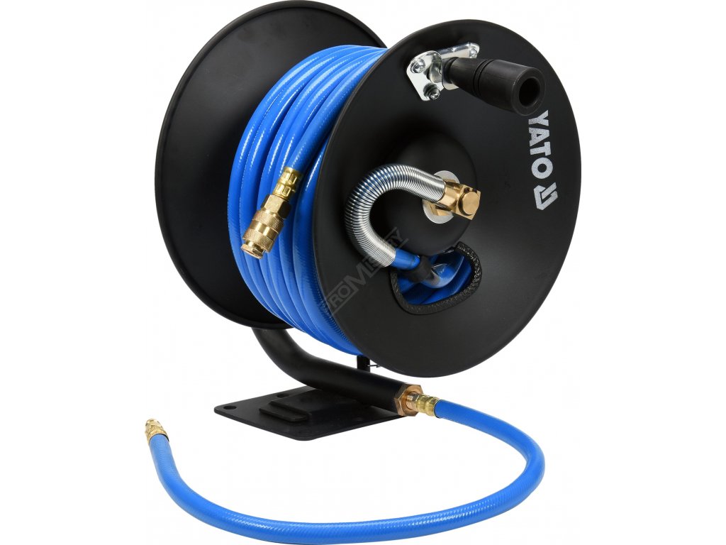 Naviják se vzduchovou hadicí PVC 10mm, 15m Yato YT-24240 + Dárek, servis bez starostí v hodnotě 300Kč